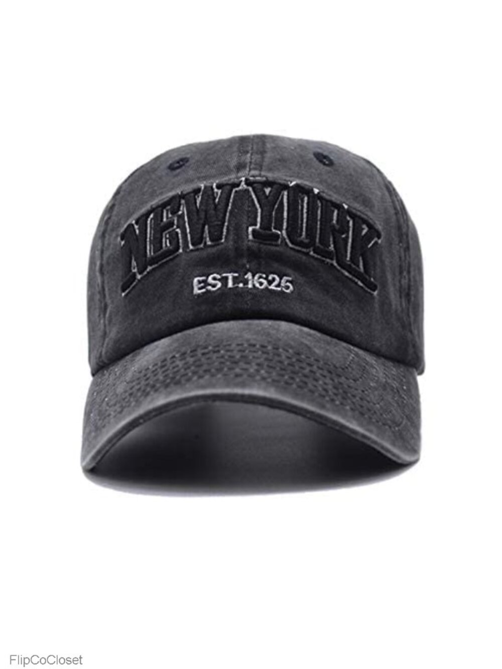 NY Baseball Cap for Women Men Adjustable Vintage Washed Denim Twill